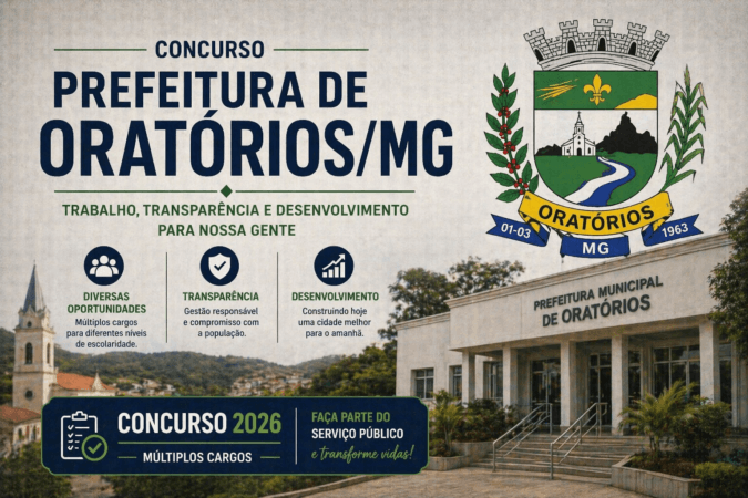 Concurso Prefeitura de Oratórios/MG – Múltiplos Cargos