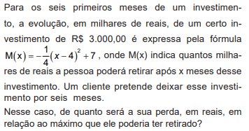 CESGRANRIO – Banco do Brasil 2021 | Função Quadrática: Máximo e Interpretação de Valor (Matemática)
