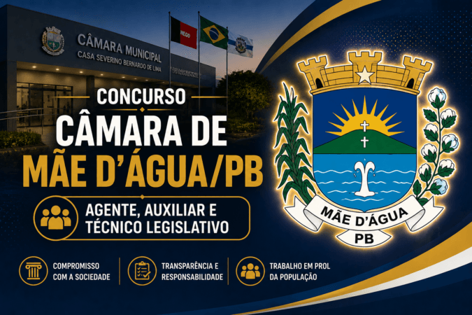 Concurso Câmara de Mãe d’Água/PB – Agente, Auxiliar e Técnico Legislativo