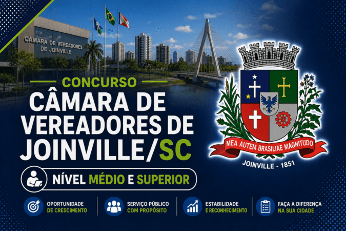 Concurso Câmara de Vereadores de Joinville/SC – Nível Médio e Superior