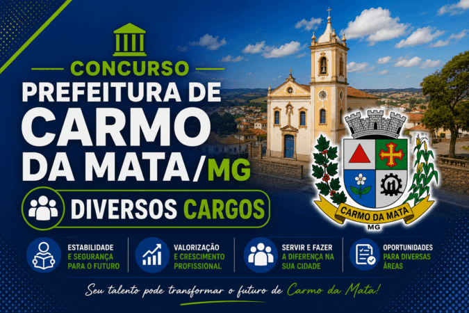 Concurso Prefeitura de Carmo da Mata/MG – Diversos Cargos