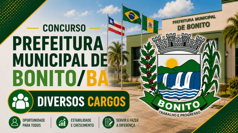 Concurso Prefeitura Municipal de Bonito/BA – Diversos Cargos